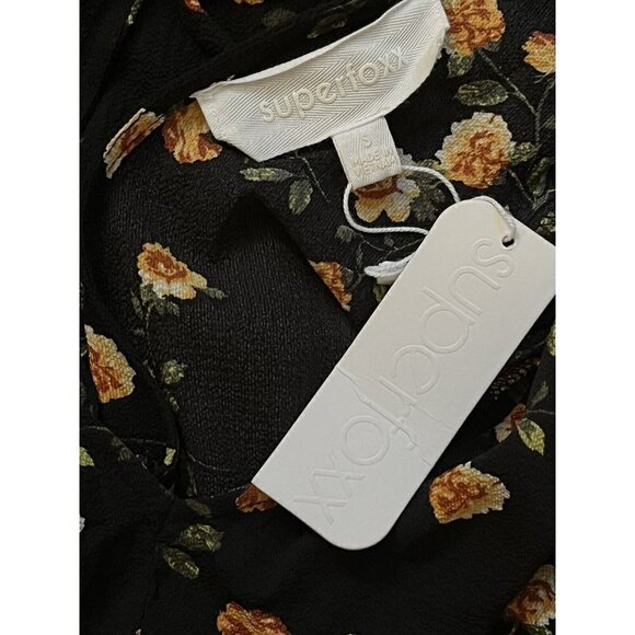 SUPERFOXX Womens Black Floral V-Neck Crepe Maxi Dress Size S NWT - Picture 5 of 12